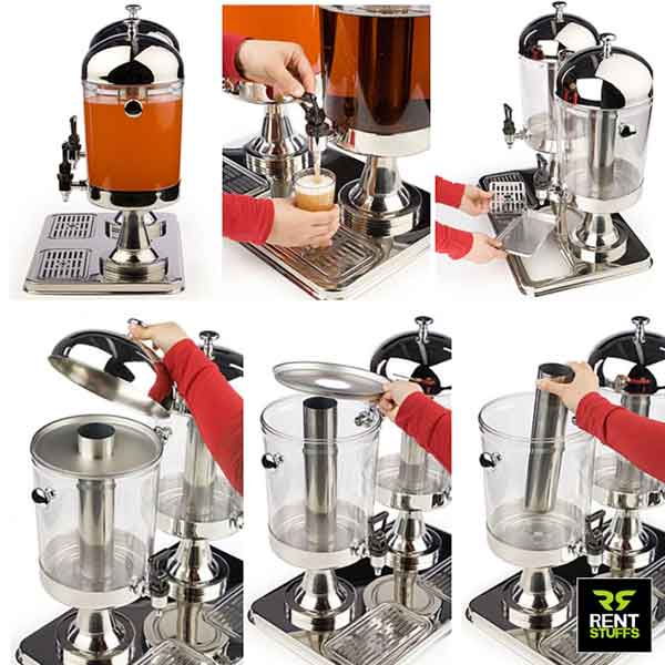 Ice Cooled Double Juice Dispenser for Rent Rent Stuffs