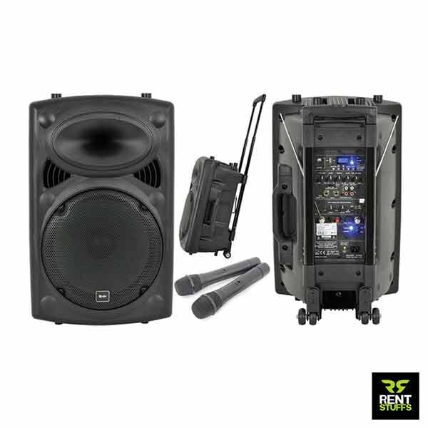 Portable Sound System with 2 FM Microphones for Rent