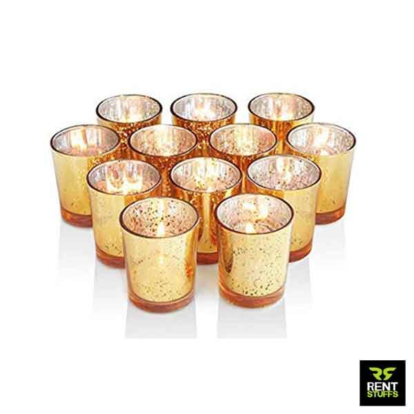 Gold Mercury Glass Candle Holders Rent