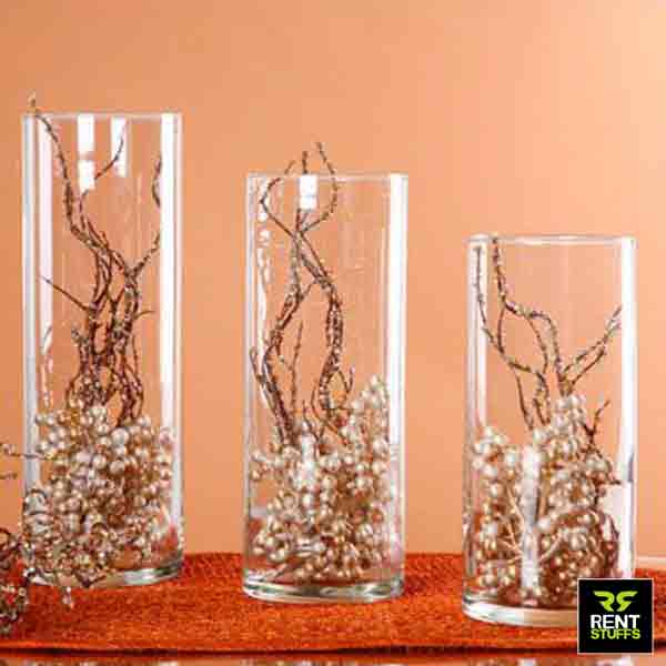 Glass Cylinder Vases for Rent in Sri Lanka by Rent Stuffs