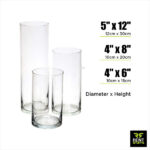 Rent Stuffs provides cylinder glass vases for rent in Sri Lanka. We have range of glass cylinder beaker vases for rent for any event.