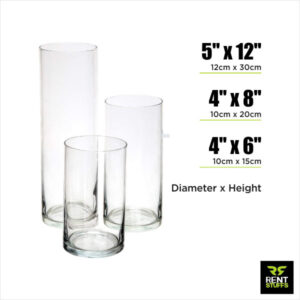 Rent Stuffs provides cylinder glass vases for rent in Sri Lanka. We have range of glass cylinder beaker vases for rent for any event.