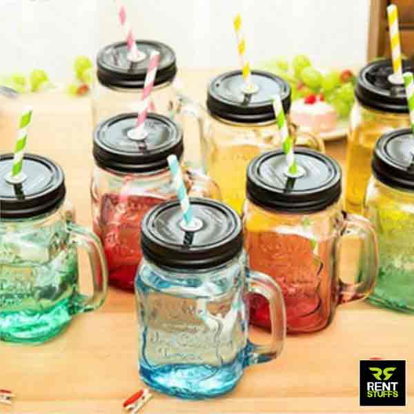 Mason-Jars-with-Straws-for-rent