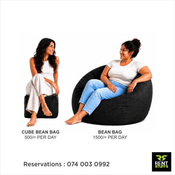 Bean Bags for rent in Colombo Maharagama Sri Lanka Rent Stuffs provides bean bags for rent in Colombo, Sri Lanka. We have wide range of bean bags for rent in many sizes. We offers range of furniture hire