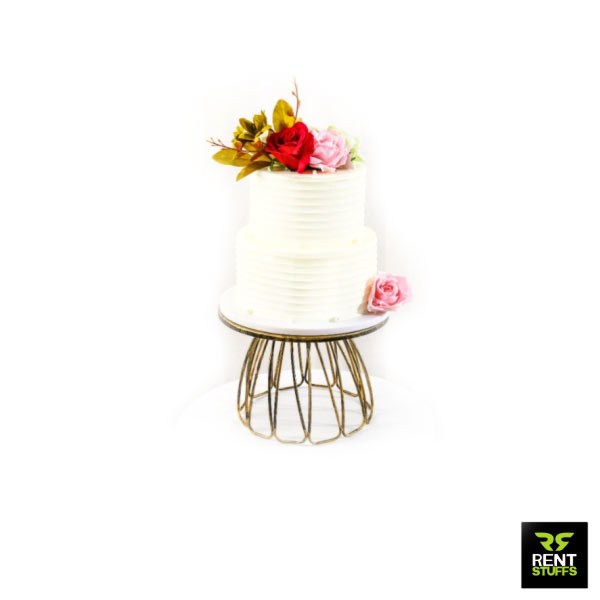 Mirror Top Gold Cake Stand for rent in Colombo Sri Lanka