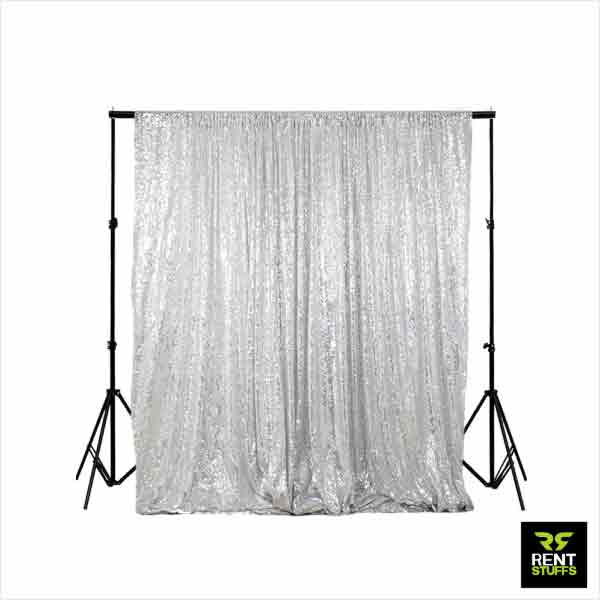 Rent Stuffs offers Glitter Silver Backdrop Cloth for Rent in Sri Lanka