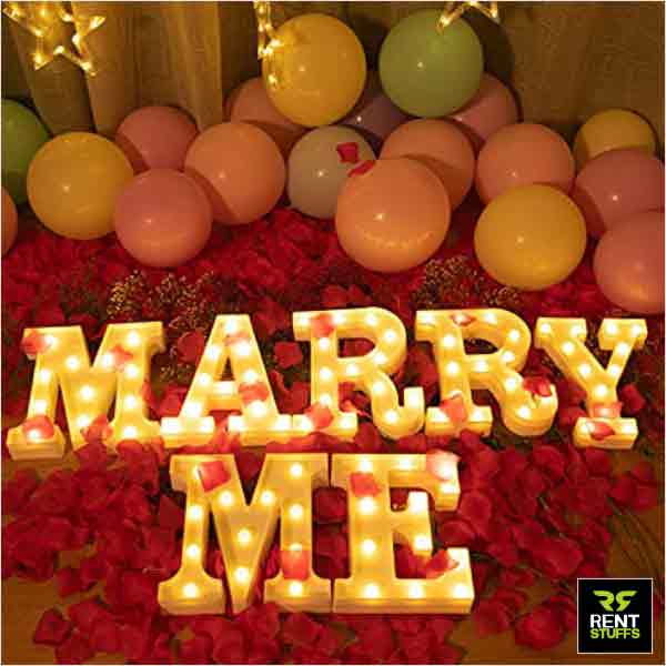 Rent Stuffs offers MARRY ME LED Marquee Letters for rent in Sri Lanka