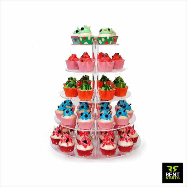 Rent Stuffs offers transparent cup cake stand for rent in Colombo, Sri Lanka in many sizes