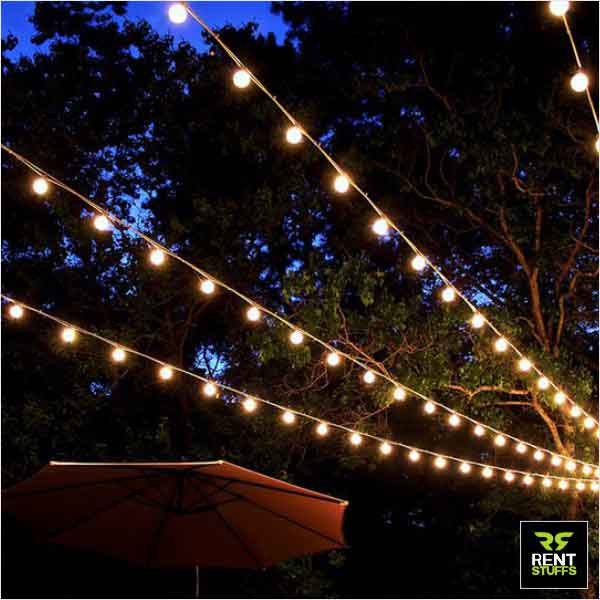 Outdoor LED string lights for rent in Sri Lanka