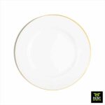 Gold line round dinner plates for rent in Sri Lanka