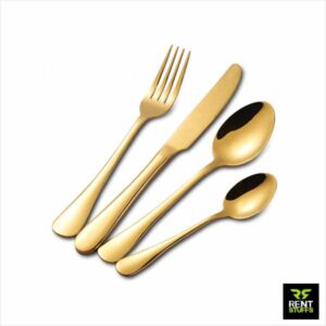 Rent Stuffs offers Gold cutlery sets for rent in Sri Lanka. We have range of tableware or rent including cutlery, spoons, fork, butter knife etc
