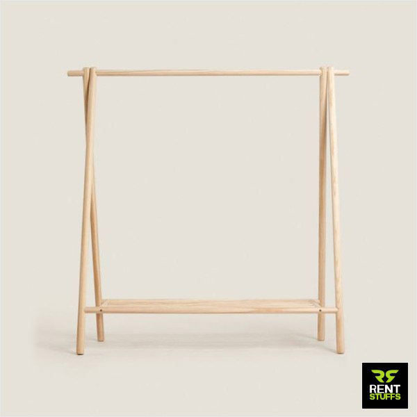 Rent Stuffs provides wooden cloth racks for rent in Colombo, Sri Lanka. We have wide range of garment hanging cloth racks for rent in many designs