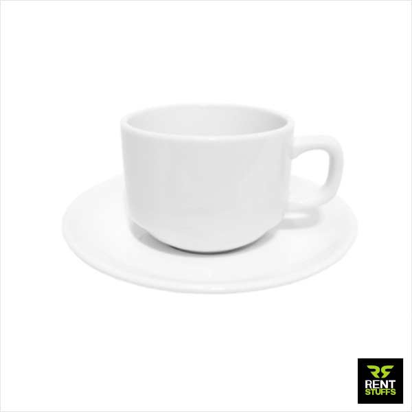 Rent Stuffs offers tea cups for rent in Sri Lanka. We have range of tableware for rent including White tea cups and saucers