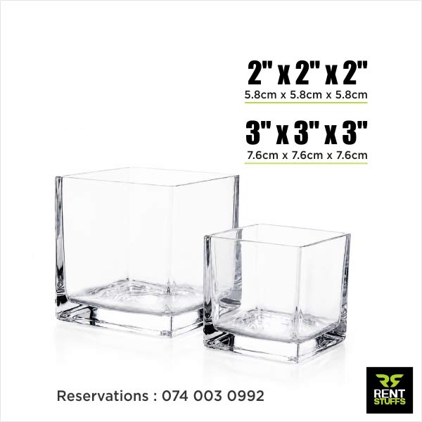 Glass cube vases for rent in Colombo Sri Lanka Rent Stuffs offers glass cube vases for rent in Colombo, Sri Lanka. We have wide range of cube squire glass vases for rent which used for event decorations