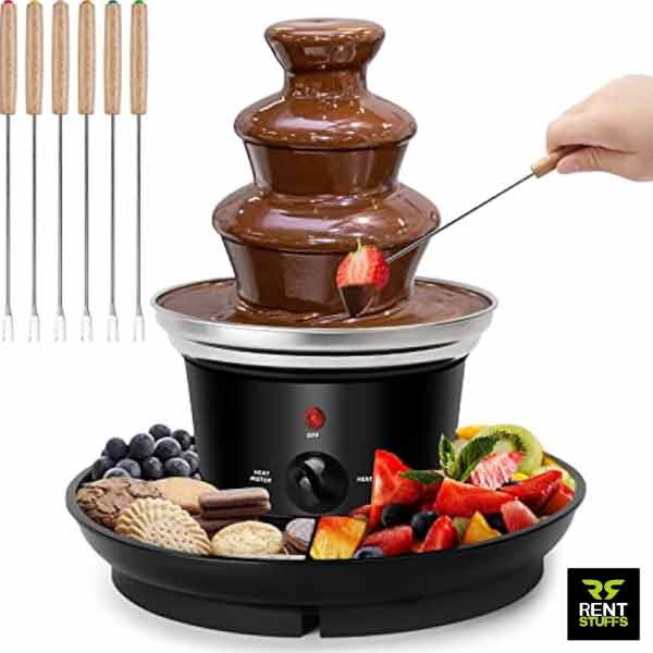Chocolate-fountains-for-rent-in-Colombo-Sri-Lanka Rent Stuffs offers Chocolate fountain for rent in Colombo, Sri Lanka. We have wide range of Chocolate fountain making machines for rent.