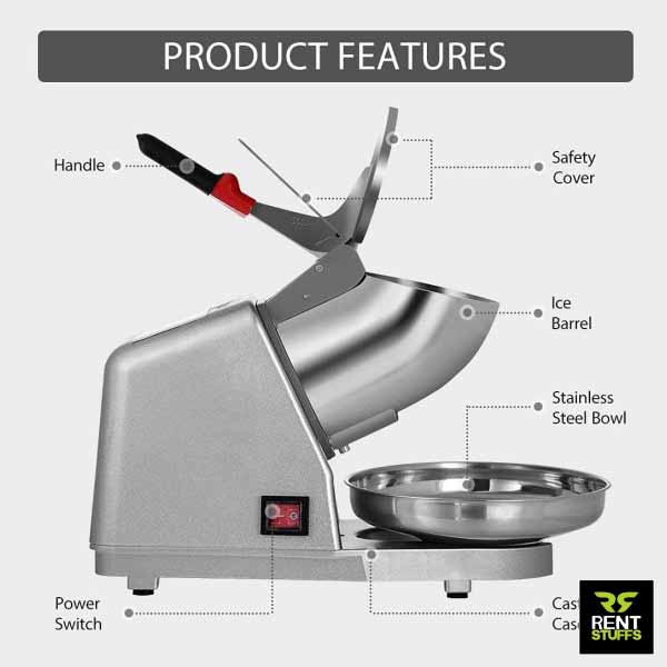 Rent Stuffs offers electric ice crusher for rent in Colombo, Sri Lanka. We have wide range of ice shaving machines for rent