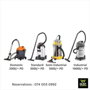 Rent Stuffs offers wet and dry vacuum cleaners for rent in Colombo, Sri Lanka. We rent industrial and domestic vacuum cleaners for many cleaning works