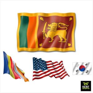 Rent Stuffs offers country flags for rent in Colombo Sri Lanka. We have range of country flags, Lion flags, Buddhist flags, provincial flags for rent