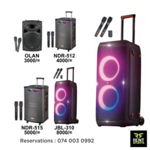 Rent Stuffs offers portable Bluetooth speakers for rent in Colombo, Sri Lanka. We have wide range of sound systems for rent with wireless microphones