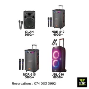 Rent Stuffs offers portable Bluetooth speakers for rent in Colombo, Sri Lanka. We have wide range of sound systems for rent with wireless microphones
